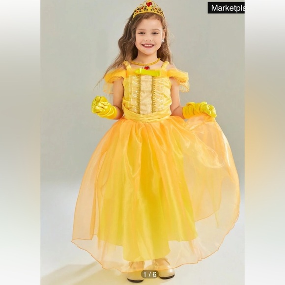 SHEIN Other - BELLE PRINCESSl Open Shoulder Yellow Mesh Belle Princess Formal Dress …